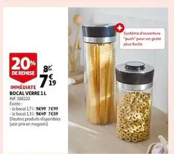 Auchan Bocal verre 1l offre
