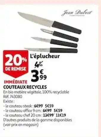 Auchan Couteaux recyclés jean dubost offre