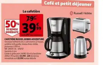 Auchan Cafetière russell hobbs adventur offre