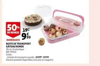 Auchan Boîte de transport gâteau ronde offre
