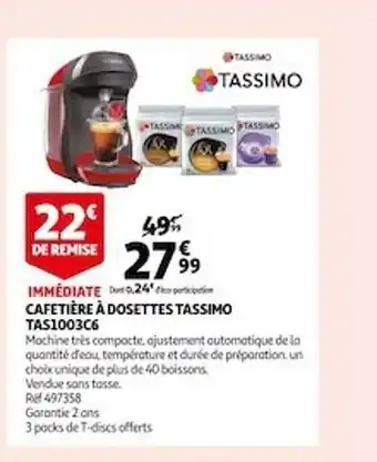 Auchan Cafetière à dosettes tassimo tas1003c6 offre
