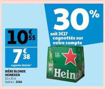Auchan Bière blonde heineken offre