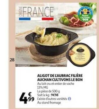 Auchan Aligot de l'aubrac filière auchan cultivons le bon offre
