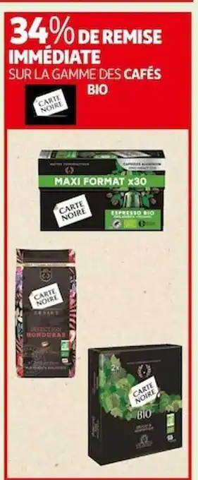 Auchan La gamme des cafés bio carte noire offre