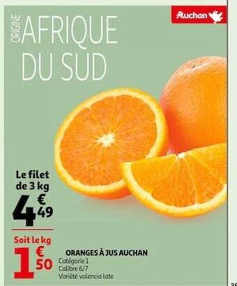 Auchan Oranges à jus auchan offre
