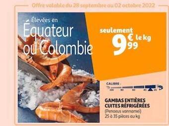 Auchan Gambas entières cuites réfrigérées offre