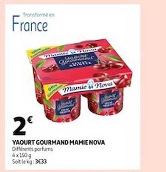 Auchan Yaourt gourmand mamie nova offre