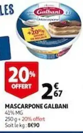 Auchan Mascarpone galbani offre
