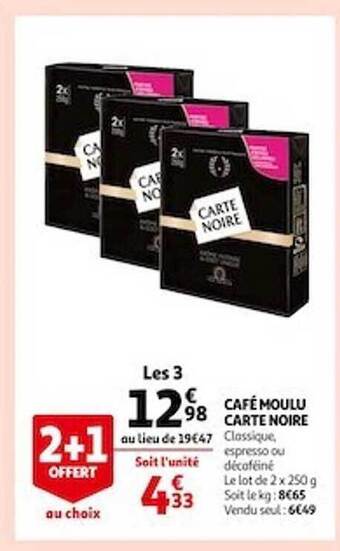 Café moulu carte noire