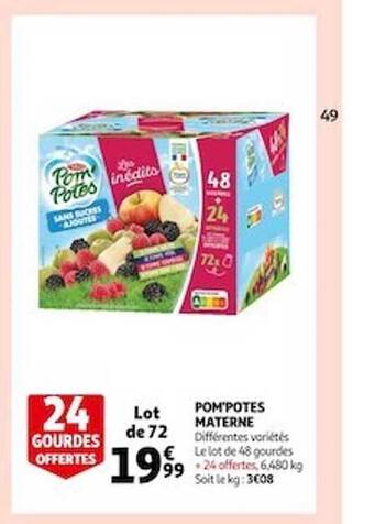 Auchan Pom'potes materne offre