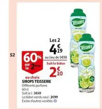 Auchan Sirops teisseire offre