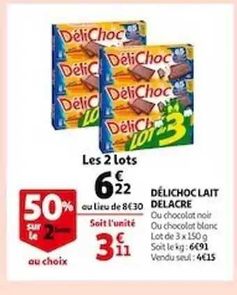 Auchan Délichoc lait delacre offre