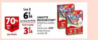 Auchan Lingette decolor stop offre
