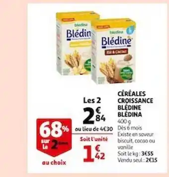 Auchan Céréales croissance blédine blédina offre