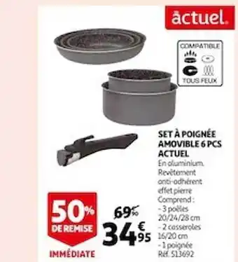 Auchan Set à poignée amovible 6 pcs actuel offre