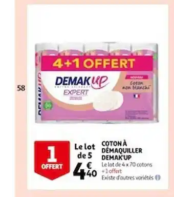 Auchan Coton à démaquiller demak'up offre