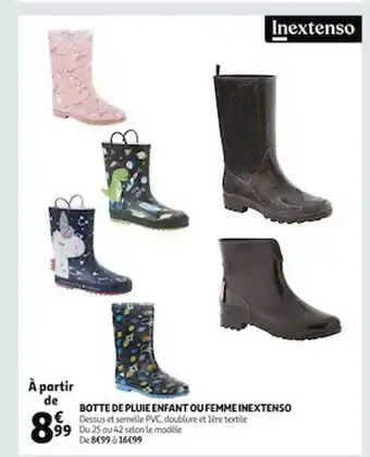 Auchan Botte de pluie enfant ou femme inextenso offre