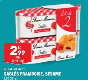 ALDI Bonne Maman sablés Framboise Sésame offre