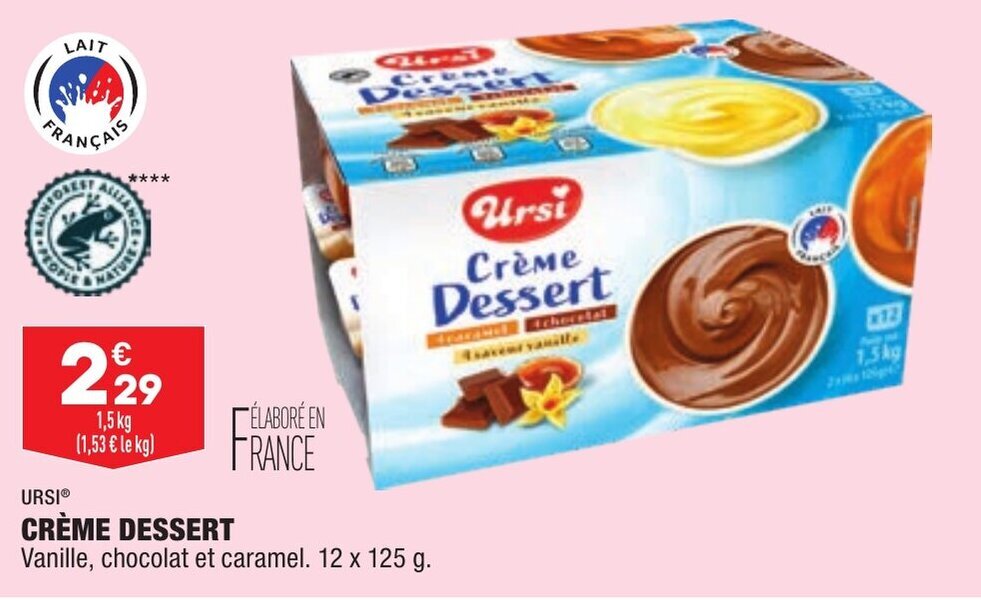 Promo URSI crème dessert chez ALDI