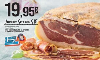 Match Jambon serrano STG offre