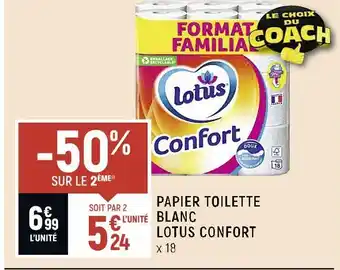 Spar Lotus papier toilette blanc confort offre