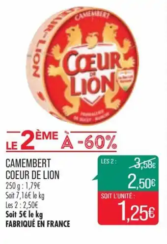 Match Camembert CŒUR DE LION offre