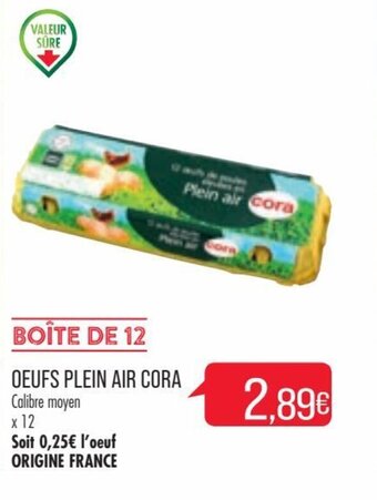 Match Oeufs plein air CORA offre