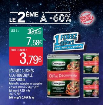 Match Légumes cuisinés à la provençale CASSEGRAIN offre