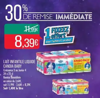 Match Lait infantile liquide candia baby offre