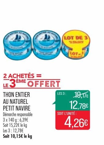 Match Thon entier au naturel PETIT NAVIRE offre