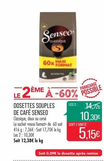 Match Dosettes souples de café SENSEO offre