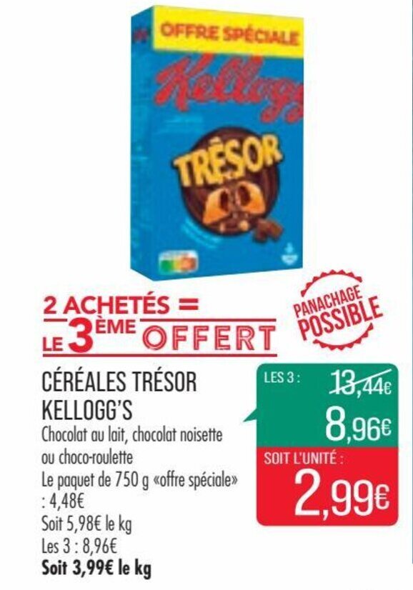 Promo Céréales trésor KELLOGG'S chez Match