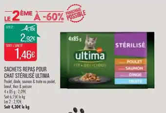 Match Sachets repas pour chat stérilisé ULTIMA offre