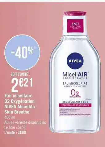 Eau micellaire O2 oxygénation