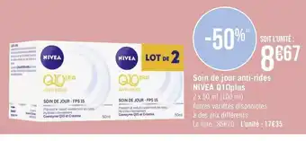 Géant Casino Soin de jour anti-rides Nivea Q10plus offre