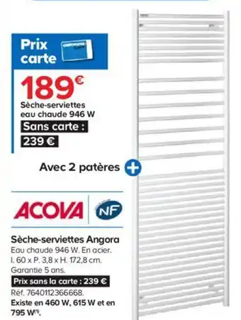 Castorama Sèche-Serviettes Angora offre