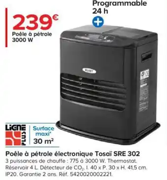 Castorama Poêle à Pétrole électronique Tosaï SRE 302 offre