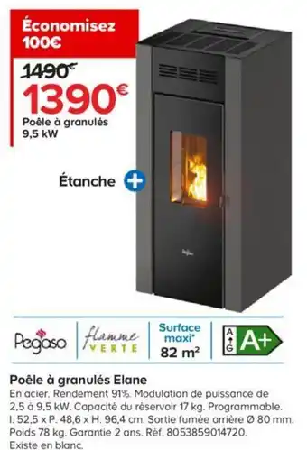 Castorama Poêle à Granulés Elane offre
