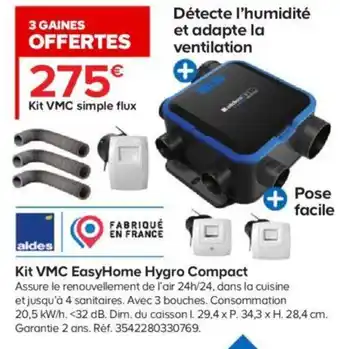 Castorama Kit VMC EasyHome Hygro Compact offre