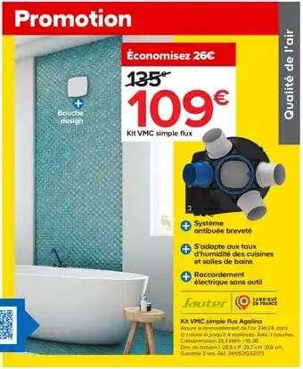 Castorama Kit VMC Simple Flux Agalina offre