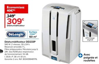 Castorama Déshumidificateur DD233P offre