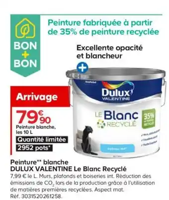 Castorama Peinture Blanche Dulux Valentine Le Blanc Recyclé offre