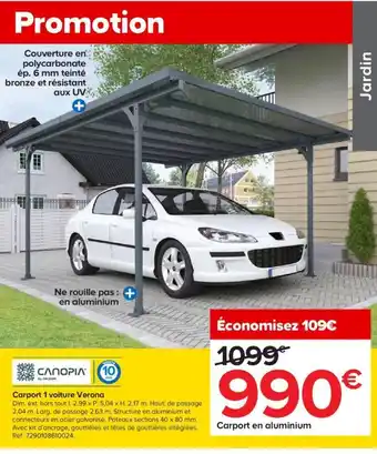 Castorama Carport 1 Voiture Verona offre