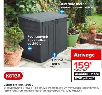 Castorama Coffre Sio Max 1200 L offre