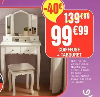 La Foir'Fouille Coiffeuse + Tabouret offre