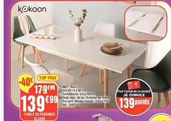 La Foir'Fouille Table Extensible Élodie offre