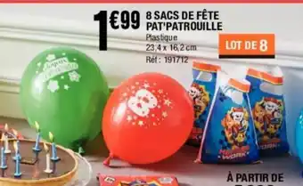 La Foir'Fouille 8 Sacs de Fête Pat Patrouille offre