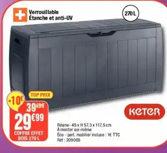 La Foir'Fouille Coffre Effet Bois 270L offre