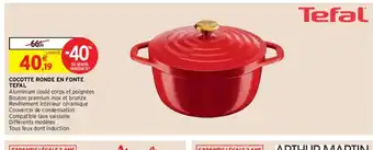 Intermarché Cocotte Ronde En Fonte Tefal offre
