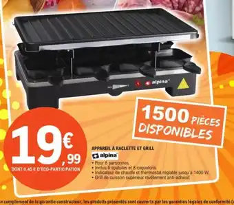 E.Leclerc Appareil à Raclette Et Grill offre